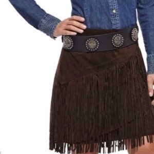 Brown Fringe Skirt